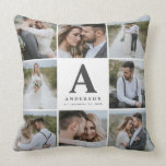 Multi photo monogram wedding family gift throw pillow<br><div class="desc">Multi photo monogram wedding family gift. Ideal wedding,  new home,  anniversary,  birthday or Christmas gift. A fun way to show off all of your beautiful photographs.</div>