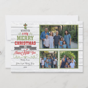 Multi-Photo Red Green Christmas Card