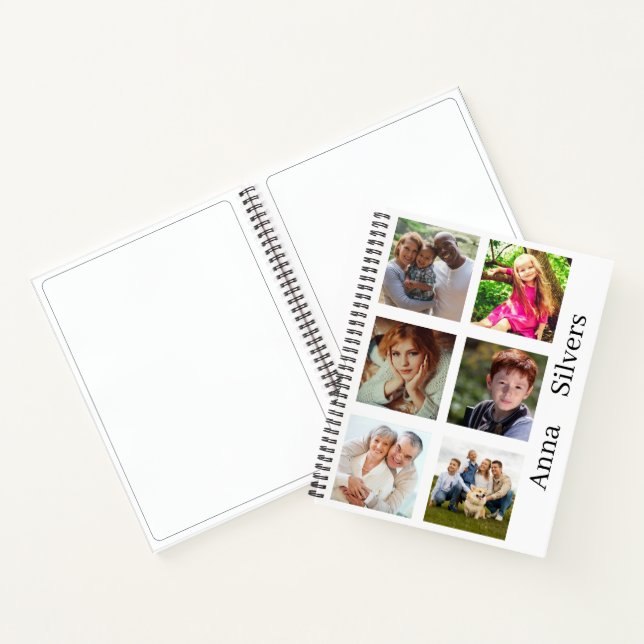 Multi-photo squares personalized memory notebook (Inside)