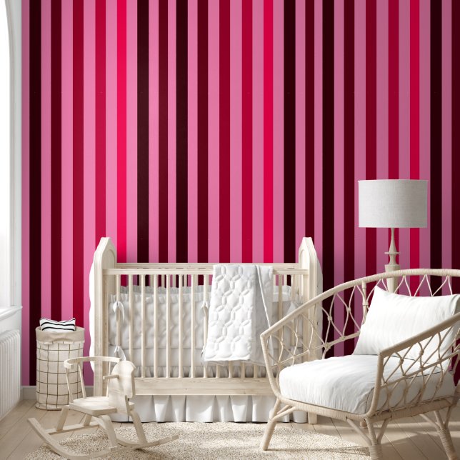 Multi Pink Stripe  Wallpaper (Kids)