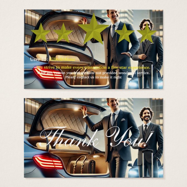 Multi Platform five star rating feedback card (Front & Back)