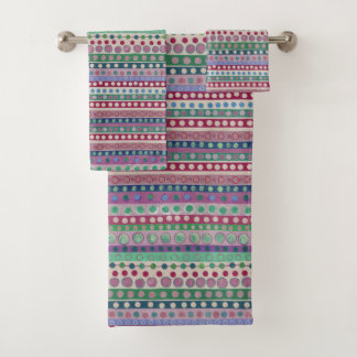 Multi Points et Rayures Pastel Foncé