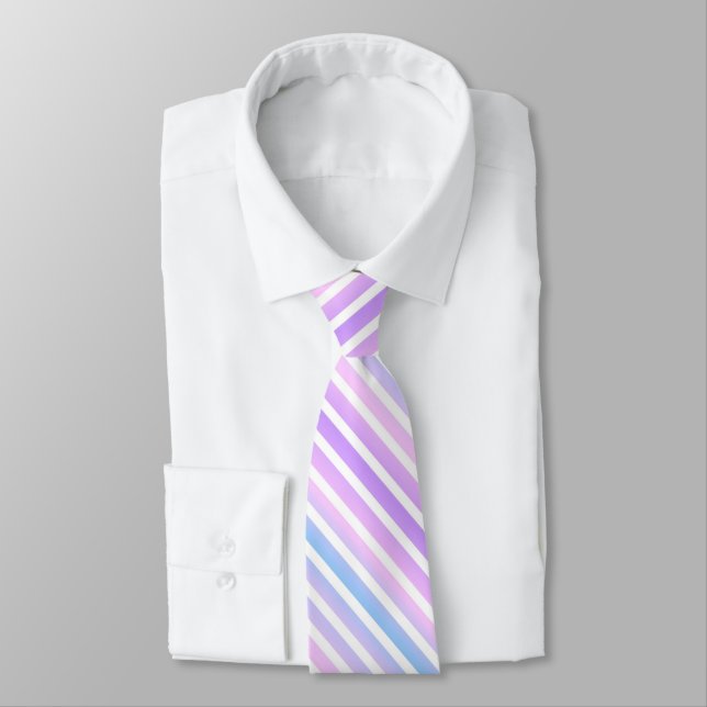 Multi Purple Striped Tie (Tied)