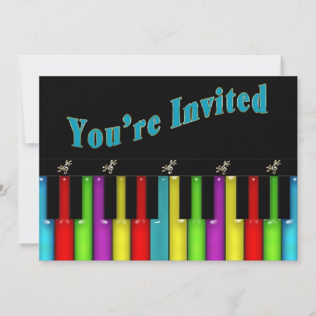 Multi Purpose Invitation - Music - Keyboard (Front)