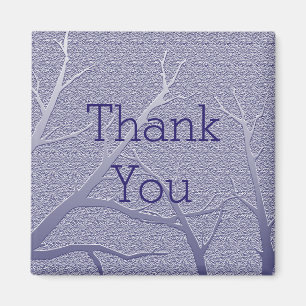 Multi-purpose Thank You Blue Winter Branch Pattern Magnet