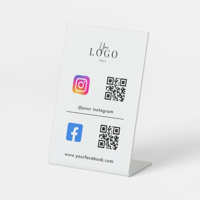 Multi QR Code Business Social Media Sign (Front)