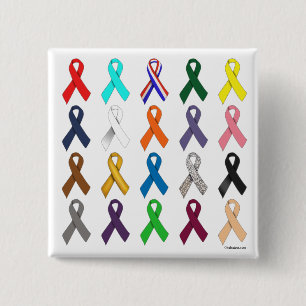 Multi-Ribbon 2 Inch Square Button
