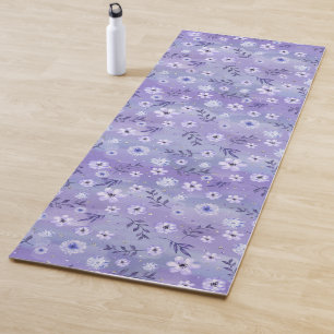 Multi-Shades of Purple Floral Yoga Mat 