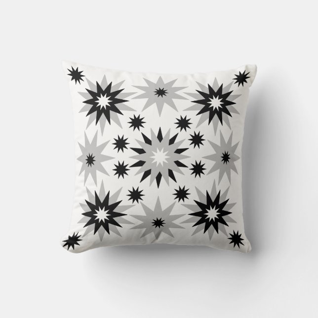 Multi Shaped Sun Bursts | White | Throw Pillow (Front)