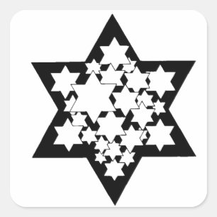 Multi Stars Star of David Square Sticker