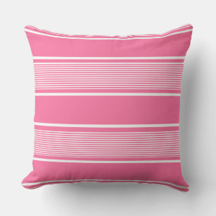 Multi Stripe Pink and White Throw Pillow