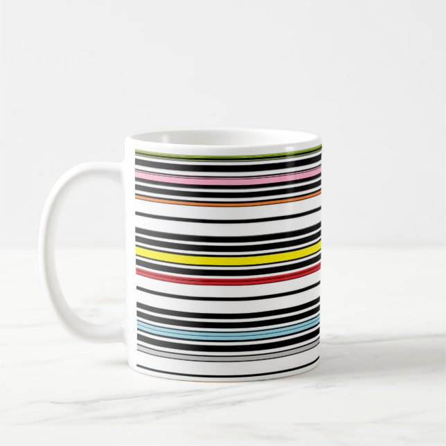 Multi stripes patterned coffee mug (Left)