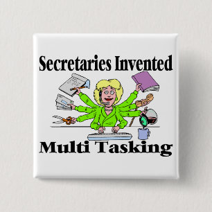 Multi Task Secretary 2 Inch Square Button