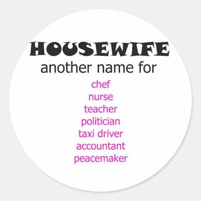 Multi-tasking Housewife Classic Round Sticker (Front)