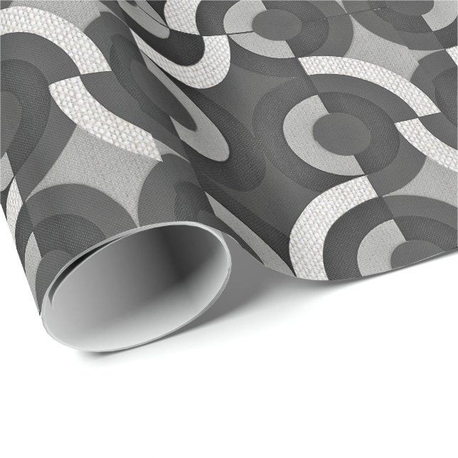 Multi Texture Look Geometric Mod Circles Wrapping Paper (Roll Corner)