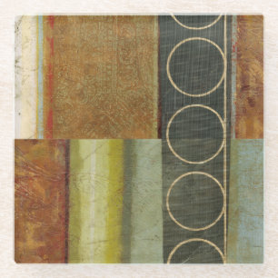 Multi-textured Abstract Painting by Vision Studio Glass Coaster