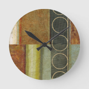 Multi-textured Abstract Painting by Vision Studio Round Clock
