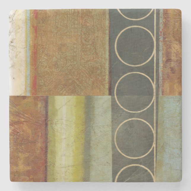 Multi-textured Abstract Painting by Vision Studio Stone Coaster (Front)