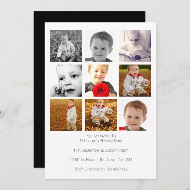 Multi Use Personalized Nine Photo Template (Front/Back)