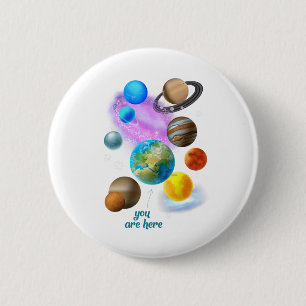 multi you are here planets Edit 2 Inch Round Button