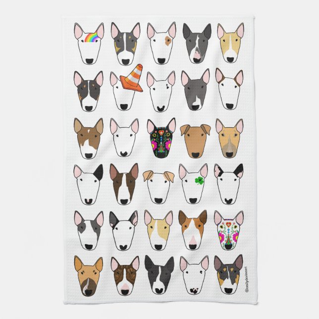 Multibull White Tea Towel (Vertical)