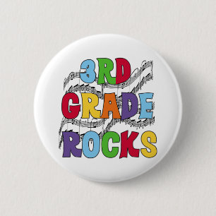 Multicolor 3rd Grade Rocks 2 Inch Round Button