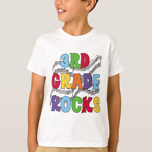Multicolor 3rd Grade Rocks Tshirts and Gifts (Front)