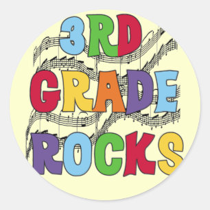 Multicolor 3rd Grade Rocks Tshirts and Gifts Classic Round Sticker