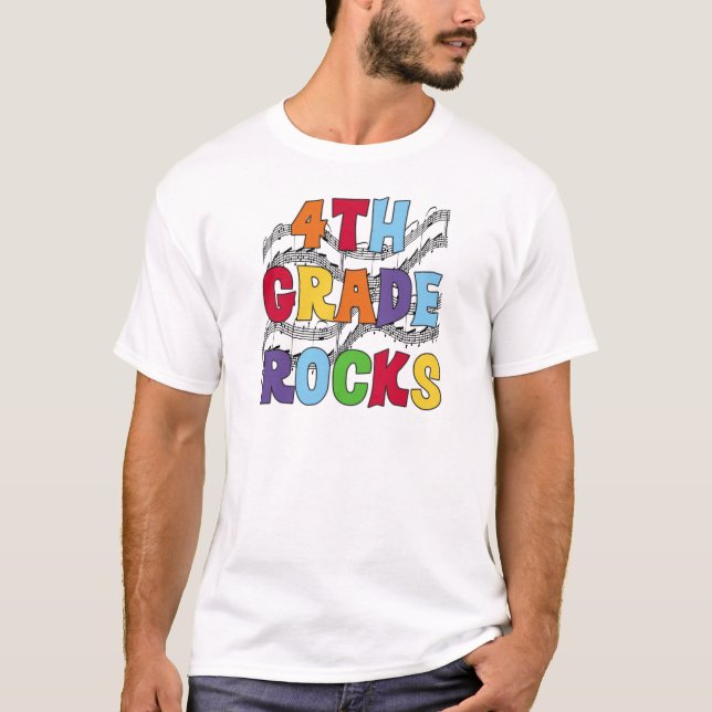 Multicolor 4th Grade Rocks Tshirts and Gifts (Front)