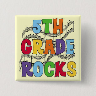 Multicolor 5th Grade Rocks T shirts and Gifts 2 Inch Square Button