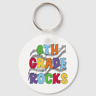 Multicolor 6th Grade Rocks Keychain
