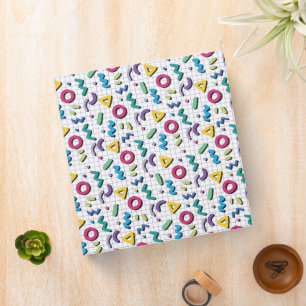 Multicolor 80s Memphis Pattern Binder