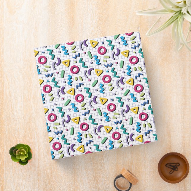 Multicolor 80s Memphis Pattern Binder (In Situ)