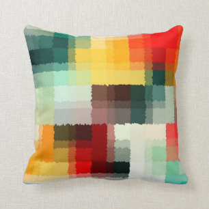 Multicolor Abstract Art Throw Pillow