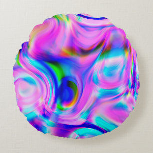 Multicolor abstract background. Colourful pattern. Round Pillow