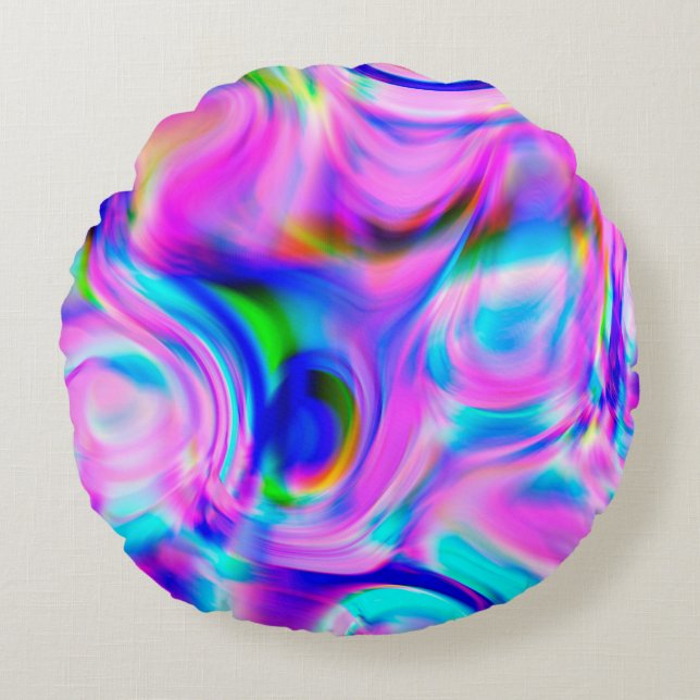 Multicolor abstract background. Colourful pattern. Round Pillow (Front)