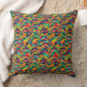 Multicolor abstract design pattern  throw pillow