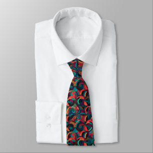 Multicolor abstract design pattern tie