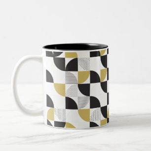 Multicolor Abstract Design Two-Tone Coffee Mug