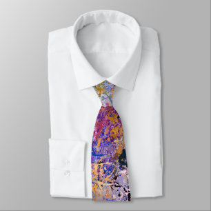 Multicolor Abstract Holi Splatter Painting Tie