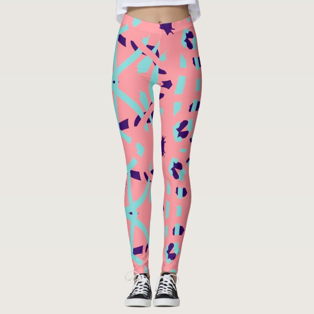 Multicolor abstract pattern "Ratti_Creative_Arts" Leggings (Front)