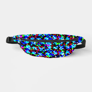 Multicolor Abstract Pixel Pattern Fanny Pack