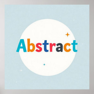 Multicolor ABSTRACT word on white circle Poster