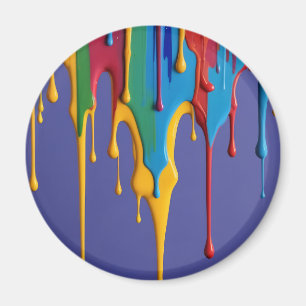 Multicolor Abstrait AI Artwork Magnet