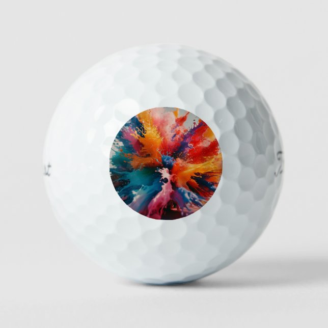 Multicolor AI abstract artwork Golf Balls (Front)