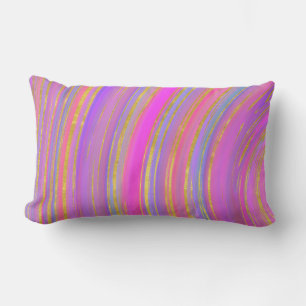 Multicolor and Gold Lumbar Pillow