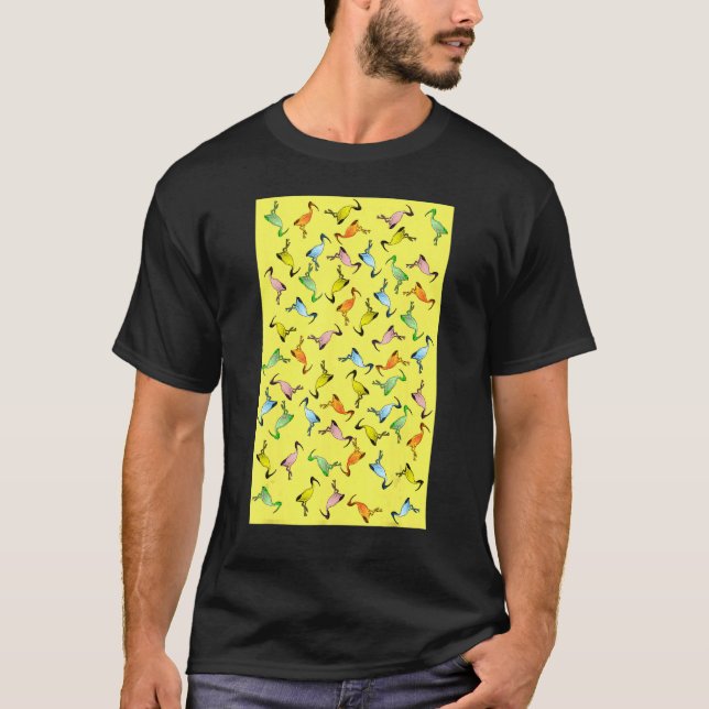 Multicolor Australian Bin Chicken Bird Pattern On  T-Shirt (Front)