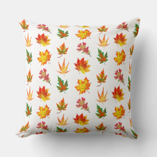 Multicolor Autumn Leaves   Throw Pillow