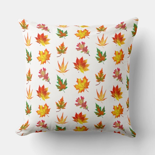 Multicolor Autumn Leaves   Throw Pillow (Front)