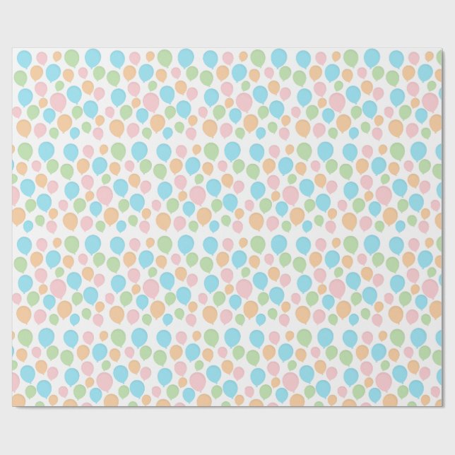Multicolor Balloons Wrapping Paper (Flat)